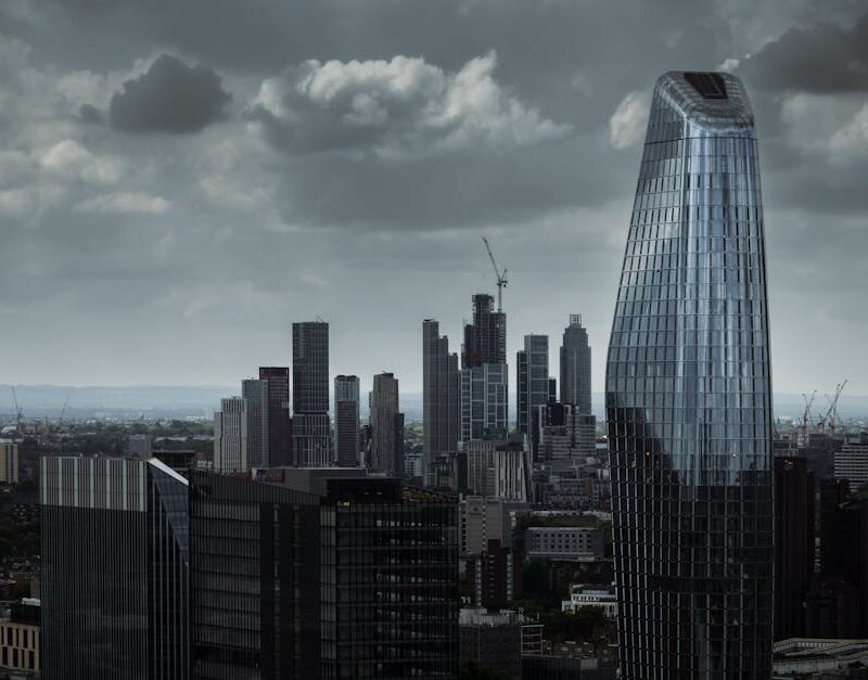City Architecture - A dramatic view of London's skyline featuring mo #14530324
