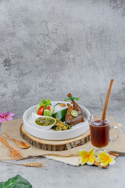 Food Aesthetics - Delicious Indonesian dish with beverage and deco #31336102