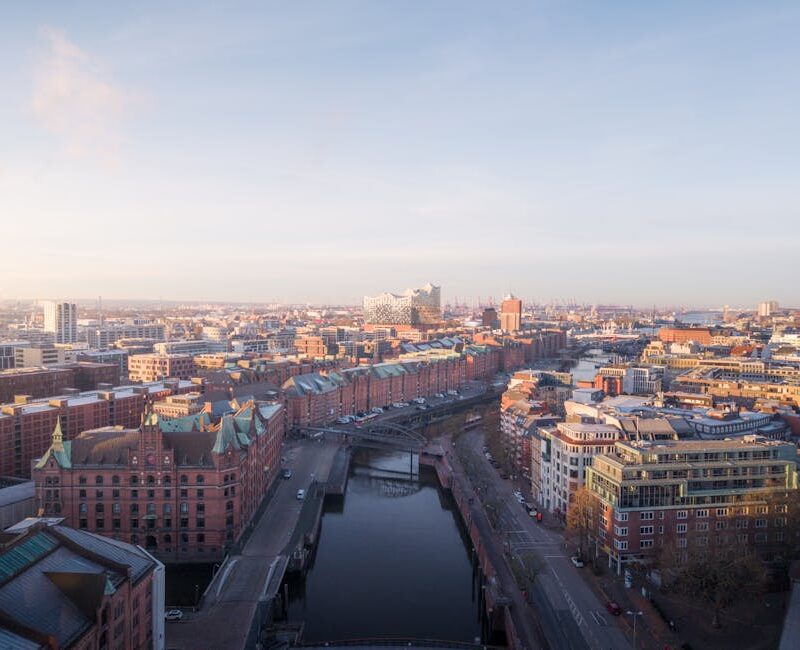 City Architecture - Explore the stunning aerial view of Hamburg's ic #35059186