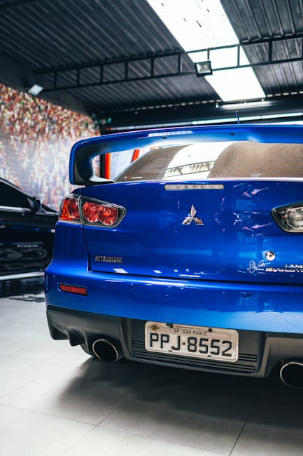 Luxury Cars - Captivating rear view of a blue sports car, show #9702371